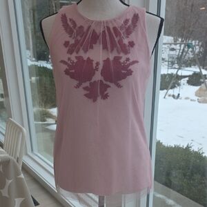 White House Black Market Pink Floral Blouse Size XXS NWT